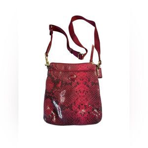 Coach Raspberry Reptile Scale Adjustable Crossbody Bag